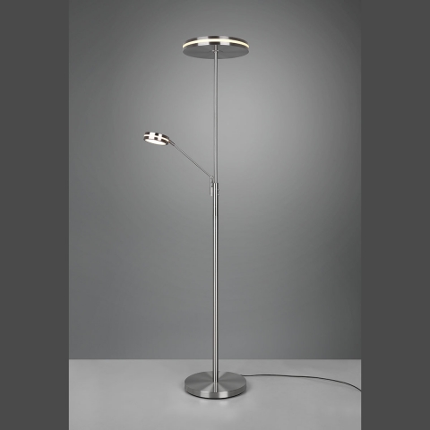 LED Stehleuchte, Lesearm, Dimmer, Farbwechsler, Memoryfunktion, 181 cm Höhe, Wohnzimmerbeleuchtung, Leseleuchte, Hotelstehleuchte, Wohnzimmerstehlampe, Schlafzimmerstehleuchte, Wartezimmerleuchte, Praxisbeleuchtung, Innenraumbeleuchtung, Wohnraumbeleuchtung, IP20