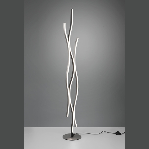 LED Stehleuchte, Dimmer, Farbwechsler, Memoryfunktion, Wellendesign, 138 cm Höhe, Hotelzimmerbeleuchtung, Dekoleuchte, Restaurantbeleuchtung, Eckleuchte, Cafébeleuchtung, Flurlampe, Gangbeleuchtung, Wohnzimmerlampe, Leseleuchte, Praxisbeleuchtung, Wartezimmerleuchte, Innenraumbeleuchtung, Wohnraumbeleuchtung, IP20