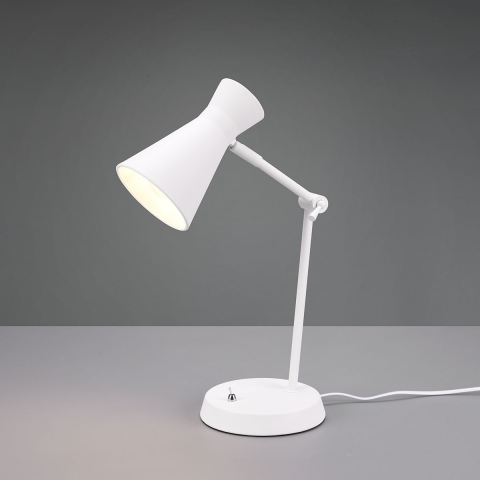 Schreibtischbeleuchtung Moderne Tischleuchte, Weiss, Schalter, Verstellbar, 50 cm Höhe