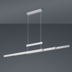 Éclairage de restaurant Suspension LED, nickel, hauteur, largeur réglable, variateur, hauteur 150 cm, suspension de salle à manger, suspension de cuisine, éclairage de café, éclairage de comptoir, éclairage de comptoir, éclairage de réception, éclairage d'intérieur, éclairage de salon, IP20, éclairage de cabinet médical