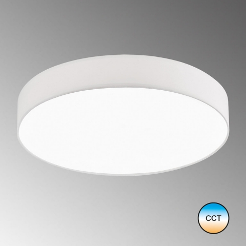 LED Deckenleuchte, Farbwechsler, Dimmer, Fernbedienung, Weiß, 50 cm Ø, Schlafzimmerbeleuchtung, Praxis Deckenleuchte, Flurbeleuchtung, Dielen Deckenlicht, Wohnraumbeleuchtung, Wartezimmerleuchte, Café Deckenbeleuchtung, Hotelzimmer Deckenleuchte