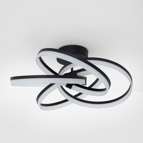 Plafonnier LED, variateur, télécommande, changement de couleur, 65 cm Ø, éclairage de chambre à coucher, éclairage de café, éclairage de salle d'attente, éclairage de cabinet médical, éclairage décoratif, éclairage intérieur, éclairage domestique, IP20