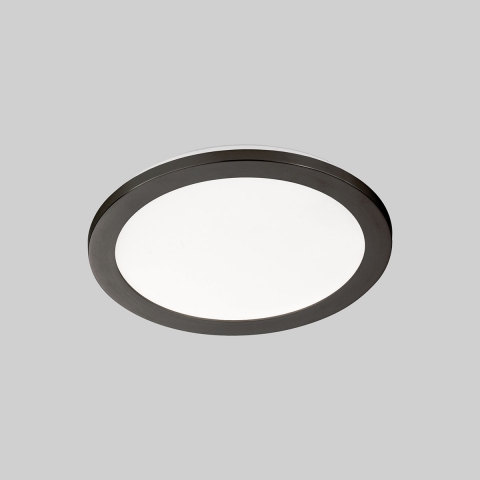 LED Deckenleuchte, Badleuchte, Rund, Schwarz, Weiß, IP44, 30 cm Ø, Balkonbeleuchtung, Verandadeckenleuchte, Terrassendeckenleuchte, Badleuchte, Feuchtraumleuchte, Garagenbeleuchtung