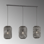 Pendelleuchte, 3 Strahler, Bambus, Schwarz, 110 cm x 25 cm, Tresenbeleuchtung, Restaurant Hängeleuchte, Hotel Pendellampe, Esszimmerpendelleuchte, Küchenhängeleuchte, Innenraumbeleuchtung, Wohnraumbeleuchtung, IP20