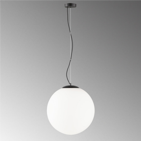Esszimmerbeleuchtung Pendelleuchte, Weiss, Schwarz, Glasschirm, Höhe anpassbar, 40 cm Ø, Cafébeleuchtung, Wartezimmer Hängeleuchte, Küchen Pendelleuchte, Innenraumleuchte, Wohnraumbeleuchtung
