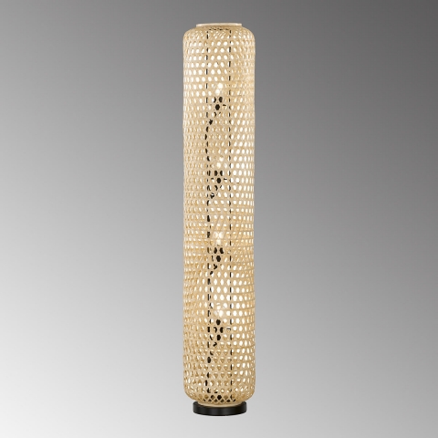 Schlafzimmerbeleuchtung Stehleuchte, Bambus, Natur, Lichteffekt, Fussschalter, 130 cm Höhe