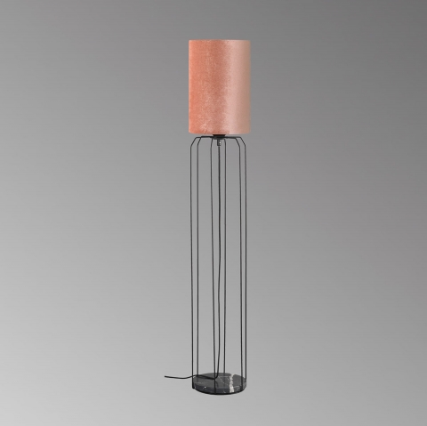 Lampadaire, aspect marbre, velours, rose, interrupteur à pied, 114 cm de hauteur, éclairage de chambre d'hôtel, lampadaire de restaurant, lampe décorative, éclairage de couloir, lampadaire de chambre à coucher, éclairage intérieur, éclairage de salon, IP20
