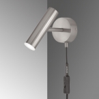 Éclairage de chambre d'hôtel Applique LED, Switch Dimmer, cylindre, interrupteur à cordon, hauteur 17 cm, lampe de lecture, lampe de lit, éclairage intérieur, éclairage domestique, IP20