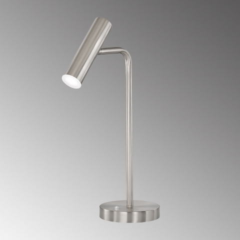 Bürobeleuchtung Moderne LED Tischleuchte, Touch Dimmer, Nickel, 48 cm Höhe, Schreibtischleuchte, Bettleuchte, Nachttischleuchte, Officeleuchte, Sideboardbeluchte, Innenraumbeleuchtung, Wohnraumbeleuchtung, IP20