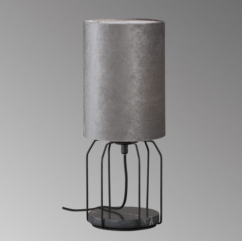 Schlafzimmerbeleuchtung Tischleuchte, Silber, Schwarz, Stoffschirm, Schnurschalter, 43 cm Höhe, Hotel Tischbeleuchtung, Kommodenbeleuchtung, Dekoleuchte
