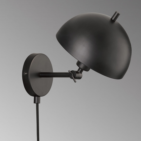 Wandleuchte, Futuristisch, Verstellbar, Schwarz, Schnurschalter, 25 cm Höhe