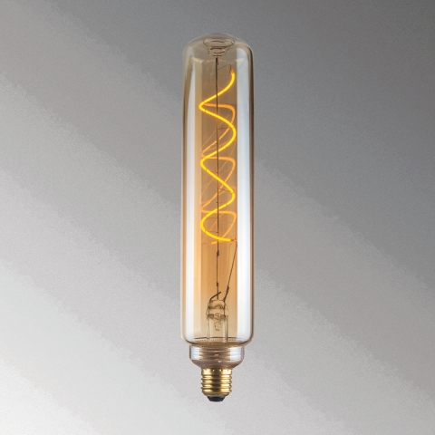 LED Filament Leuchtmittel, Vintage, Tubular, Bernsteinfarbe, E27, 30 cm Höhe