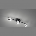 LED Deckenleuchte, Schwarz, Weiß, Verstellbar, 3 Strahler, 60 cm x 10 cm, Schlafzimmer Deckenleuchte, Wohnzimmer Deckenstrahler, Innenraumleuchte, Praxis Wartezimmer Deckenleuchte, Wohnraumbeleuchtung