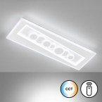 LED Deckenleuchte, Weiß, Fernbedienung, Farbwechsler, Dimmer, 63 cm x 21 cm, Wohnzimmerbeleuchtung, Flurbeleuchtung, Schlafzimmer Deckenleuchte, Innenraumleuchte, Praxisbeleuchtung, Wartezimmerbeleuchtung