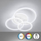 Plafonnier LED, CCT, télécommande, RGBW, variateur, 60 cm x 51 cm, éclairage de salon, plafonnier d'hôtel, plafonnier de restaurant, plafonnier de salle d'attente, plafonnier de cabinet médical, plafonnier de café, éclairage d'intérieur, éclairage domestique, IP20