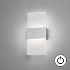 LED Wandleuchte, Weiss, Nickel, Schalter, 27 cm x 12 cm, Wohnraumleuchte, Flurbeleuchtung, Treppenhausleuchte, Hausgangbeleuchtung, Wohnungsflurlampe, Café Wandleuchte, Hotel Wandleuchte, Restaurant Wandlicht, Innenraumleuchte, Wohnraumbeleuchtung, Wartezimmer Wandlampe, Praxis Flurlicht, IP20