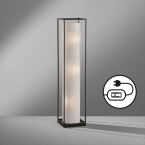 Lampadaire, abat-jour en tissu, interrupteur à pied, noir, blanc, hauteur 115 cm, éclairage de chambre d'hôtel, lampe de café, éclairage de couloir, lampadaire de restaurant, lampadaire de salle d'attente, lampe de cabinet, lampe de salon, lampadaire de chambre, IP20