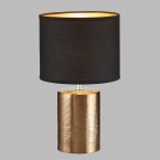 Éclairage de la chambre à coucher Lampe de table, abat-jour en tissu, céramique, noir, bronze, tissu, interrupteur à cordon, hauteur 35 cm