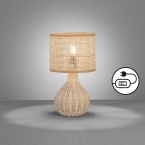 Schlafzimmerbeleuchtung Tischleuchte, Natur, Rebe, Korb, Braun, Lichteffekt, 37 cm Höhe
