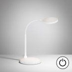 Lampe de table LED, blanc, col flexible, structure, simple, hauteur 37 cm, lampe de bureau, lampe de bureau, lampe de chevet, éclairage de bureau, lampe de lit, lampe de buffet, lampe de commode, éclairage intérieur, éclairage domestique, IP20