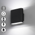 Balkonbeleuchtung LED Außen Wandleuchte, Magnet, Schwarz, Sensor, Akku, Schalter, IP44 10 cm x 10 cm, Fassadenbeleuchtung, Hauseingangsbeleuchtung, Nassraum Wandlicht, Duschbad Wandleuchte, Feuchtraum Wandlicht, Kellerbeleuchtung, Balkon Wandbeleuchtung, Hauswandleuchte