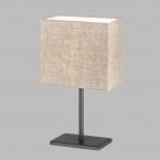 Schlafzimmerbeleuchtung Tischleuchte, Stoffschirm, Sandfarben, Rechteckig, Schnurschalter, 30 cm Höhe, Bettleuchte, Nachttischleuchte, Hotel Tischleuchte, Innenraumleuchte, Wohnraumbeleuchtung, IP20