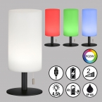 Restaurantbeleuchtung LED Außen Tischleuchten, Dimmer, RGBW Farbwechsler, Akku, IP44, 28 cm Höhe