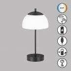 Schlafzimmerbeleuchtung LED Tischleuchte, Akku, Sensordimmer, Farbwechsler, Glas, 35 cm Höhe, Bettleuchte, Hotel Tischleuchte, Innenraumbeleuchtung, Wohnraumbeleuchtung, IP20