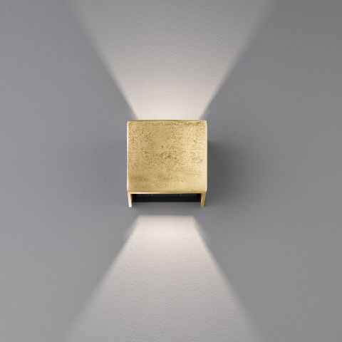 LED Wandleuchte, Gold, Antik, Up-and-Down Licht, 12 cm x 10 cm