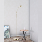 Ambiente Wohnzimmerbeleuchtung LED Stehleuchte, Ring, Messing, Farbwechsler, Dimmer, 150 cm Höhe