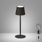 LED Tischleuchte, Akku, Schwarz, USB, Sensordimmer, 38 cm Höhe-850210, Restaurant Tischlampe, Hotel Tischbeleuchtung, Cafétischlampe, Bartischleuchte