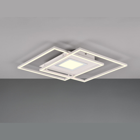 Eclairage de cabinet LED plafonnier, blanc, changement de couleur, variateur, veilleuse, télécommande, 50 cm x 50 cm, plafonnier de salle d'attente, luminaire d'hôtel, éclairage de café, luminaire de salon, plafonnier de couloir, éclairage de plafond