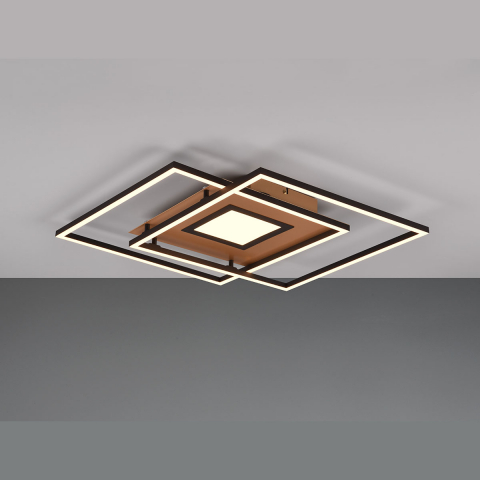 LED Deckenleuchte, Farbwechsler, Messing, Dimmer, Quadrate, Nachtlicht, 50 cm x 50 cm, Schlafzimmerbeleuchtung, Flur Deckenleuchte, Wartezimmer Deckenlicht, Cafébeleuchtung, Hotel Deckenleuchte, Küchenbeleuchtung, Innenraumbeleuchtung, Wohnraumbeleuchtung, IP20