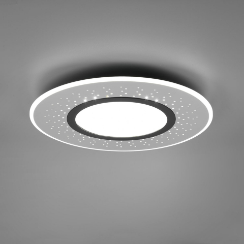 LED Deckenleuchte, Rund, Lichteffekt, Dimmer, Farbtemperaturwechsler, Nachtlicht, 49 cm Ø, Flurbeleuchtung, Wohnzimmer Deckenleuchte, Café Deckenlicht, Schlafzimmerbeleuchtung, Hotel Deckenleuchte, Innenraumleuchte, Restaurant Deckenlampe