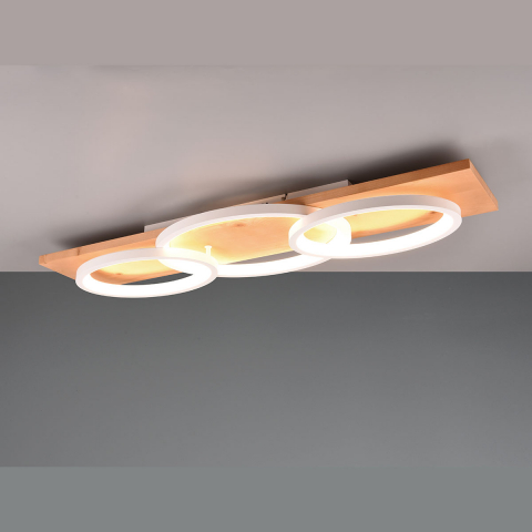 Esszimmerbeleuchtung LED Deckenleuchte, Rechteckig, Oval, Holz, Weiß, Switch Dimmer, 97 cm x 33 cm, Schlafzimmerleuchte, Hotel Deckenleuchte, Cafébeleuchtung, Flur Deckenlicht, Wohnraumbeleuchtung