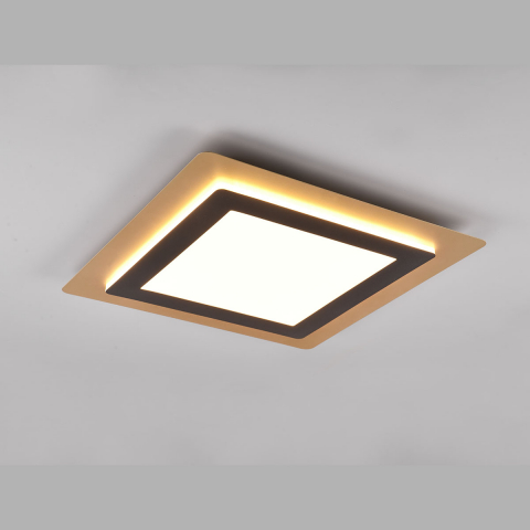 LED Deckenleuchte, Quadrat, Gold, Farbwechsler, Dimmer, Nachtlicht, 45 cm x 45 cm, Cafébeleuchtung, Hotel Deckenleuchte, Flurbeleuchtung, Innenraumleuchte, Salon Deckenleuchte, Esszimmer Deckenlicht, Küchenbeleuchtung, Schlafzimmer Deckenleuchte