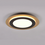 Hotelzimmerbeleuchtung LED Deckenleuchte, Gold, Farbwechsler, Dimmer, Fernbedienung, Timer, 45 cm Ø, Schlafzimmerleuchte, Esszimmerleuchte, Flurbeleuchtung, Café Deckenleuchte, Innenraumbeleuchtung, Wohnzimmerleuchte, Dekoleuchte