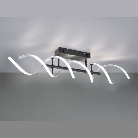 LED Deckenleuchte, Schwarz, Weiss, Farbwechsler, Switch Dimmer, 90 cm x 14 cm, Praxisbeleuchtung, Hotel Deckenleuchte, Restaurant Deckenlicht, Flurbeleuchtung, Cafébeleuchtung, Salon Deckenleuchte, Esszimmer Deckenbeleuchtung