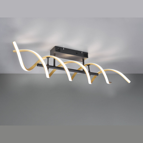 Küchenbeleuchtung LED Deckenleuchte, Switch Dimmer, Farbwechsler, Dip Switch, Spirale, 90 cm x 14 cm, Hotelzimmer Deckenleuchte, Praxis Deckenleuchte, Wartezimmerbeleuchtung, Wohnraumbeleuchtung, Flur Deckenlicht, Innenraumbeleuchtung