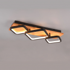 LED Deckenleuchte, Wand, Holz, 3 Strahler, Switch Dimmer, 67 cm x 32 cm, Restaurant Deckenleuchte, Hotel Deckenlicht, Wohnzimmer Deckenbeleuchtung, Schlafzimmerleuchte, Flurbeleuchtung, Praxisbeleuchtung, Wartezimmer Deckenleuchte
