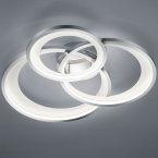 LED Deckenleuchte, Ringe, Switch Dimmer, Chrom, 71 cm x 63 cm, Wohnzimmerleuchte, Innenraumleuchte, Hotel Deckenleuchte, Wohnraumbeleuchtung, Caféleuchte, Hotelleuchte, Büro Deckenlicht