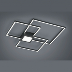 Wohnzimmerbeleuchtung LED Deckenleuchte, Wandleuchte, Anthrazit, Quadrate, Switch Dimmer, 65 cm x 65 cm, Schlafzimmerleuchte, Praxisbeleuchtung, Wartezimmerleuchte, Dekoleuchte, Büro Deckenleuchte, Innenraumleuchte