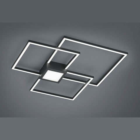 Wohnzimmerbeleuchtung LED Deckenleuchte, Wandleuchte, Anthrazit, Quadrate, Switch Dimmer, 65 cm x 65 cm, Schlafzimmerleuchte, Praxisbeleuchtung, Wartezimmerleuchte, Dekoleuchte, Büro Deckenleuchte, Innenraumleuchte