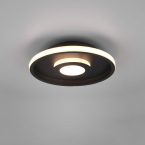 Hotelbeleuchtung LED Bad Deckenleuchte, Rund, Schwarz, Switch Dimmer, IP44, 30 cm Ø, Badezimmerleuchte, Aussen Deckenleuchte, Feuchtraumbeleuchtung, Kammerleuchte, Treppenhaus Deckenlicht, Schlafzimmer Deckenbeleuchtung, Innenraumleuchte, Aussenbeleuchtung, Wohnraumbeleuchtung