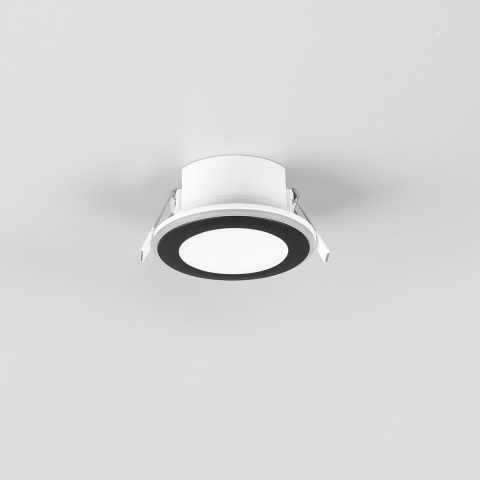 Bürobeleuchtung LED Einbauleuchte, Strahler, Getrennt schaltbar, Rund, Weiss, Schwarz, 8 cm Ø, Küchen Deckenstrahler, Esszimmer Deckenbeleuchtung, Praxisbeleuchtung, Wartezimmer Deckenstrahler, Innenraumleuchte, Wohnraumbeleuchtung, IP20