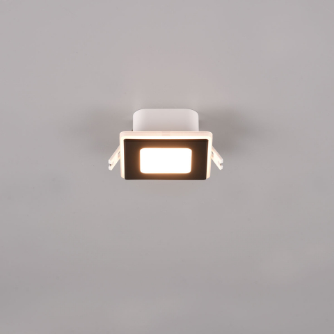 LED Bad Einbauleuchte, Quadratisch, Schwarz, IP44, 8 cm x 8 cm, Hotelbeleuchtung, Feuchtraumleuchte, Schlafzimmer Deckenstrahler, Wohnraumleuchte, Praxis Deckeneinbauleuchte, Wartezimmer Deckenspot, Balkon Deckeneinbauspots, Veranda Deckeneinbauspots, Badezimmer Deckeneinbaustrahler, Innenraumleuchte