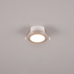 Hotelbeleuchtung LED Einbaustrahler, Chrom, RGBW Farbwechsler, Fernbedienung, Memory, Dimmer, 8 cm Ø, Restaurant Einbaustrahler, Cafébeleuchtung, Dielen Deckenstrahler, Innenraumleuchte, Wartezimmer Deckeneinbaustrahler, Wohnzimmer Deckenstrahler, Wohnraumbeleuchtung, IP20