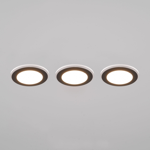 Wohnzimmerbeleuchtung LED Einbaustrahler, Fernbedienung, RGBW, Dimmer, Memory, 8 cm Ø, Esszimmer Deckenleuchte, Schlafzimmer Einbaustrahler, Café Einbauleuchten, Wohnraumbeleuchtung, Innenraum Einbaustrahler