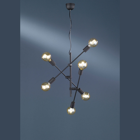 Pendelleuchte, Dekoleuchte, Schwenkbar, Schwarz, 150 cm Höhe, Küchenbeleuchtung, Esszimmer Hängeleuchte, Cafébeleuchtung, Flurbeleuchtung, Windfangleuchte