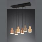 Küchenbeleuchtung Pendelleuchte, Taupe, Beige, Coffee, Höhe anpassbar, 6 Strahler, 85 cm x 27 cm, Cafébeleuchung, Tresenbeleuchtung, Hotelzimmer Hängeleuchte, DIelenbeleuchtung, Wartezimmerbeleuchtung